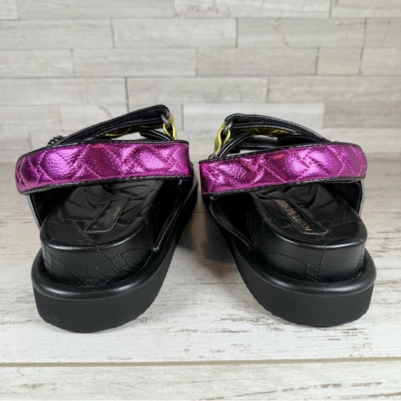 Kurt Geiger London Orson Quilted Metallic Leather Platform Dad Sandals Size 40.5 - Picture 9 of 16
